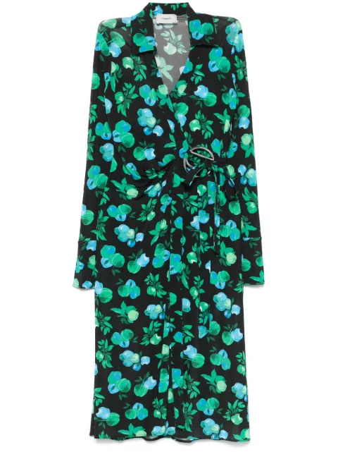Coperni floral-print midi dress Black COPR149F5027