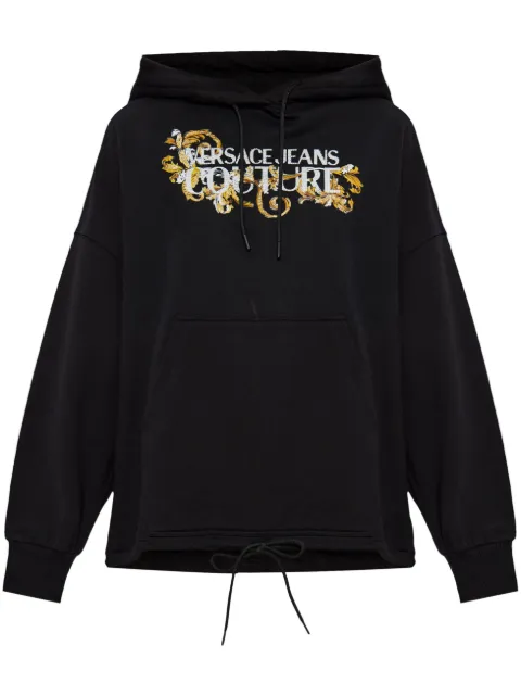 Versace Jeans Couture logo-appliqué hoodie Black 78HAIC05CF00C