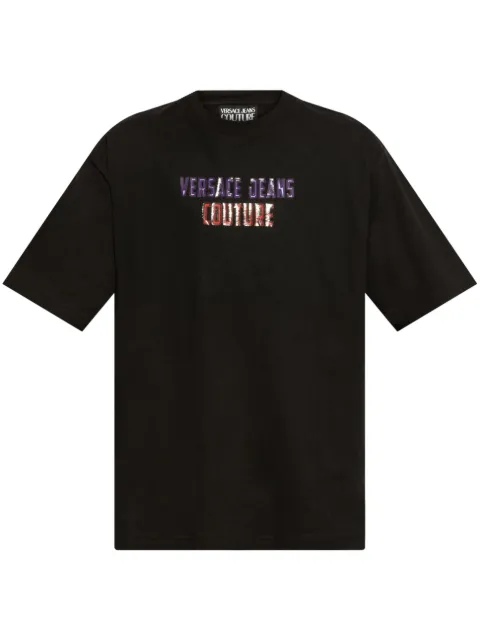 Versace Jeans Couture logo print t-shirt Black 78GAHC02CJ01C