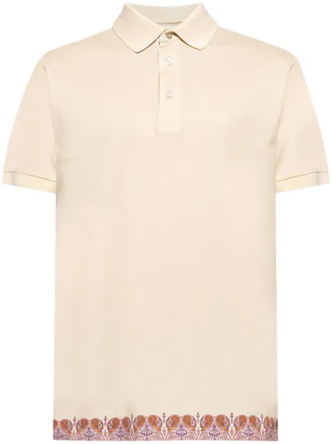 ETRO paisley-trim polo shirt Neutrals MRMD0004AJ281