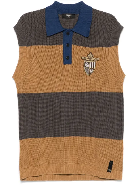 FENDI cotton polo shirt Brown FZC371AU7S