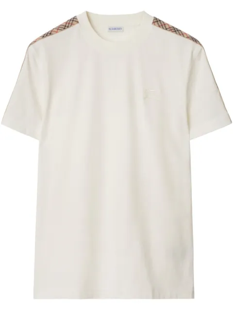 Burberry Check trim cotton T-shirt White 8106246