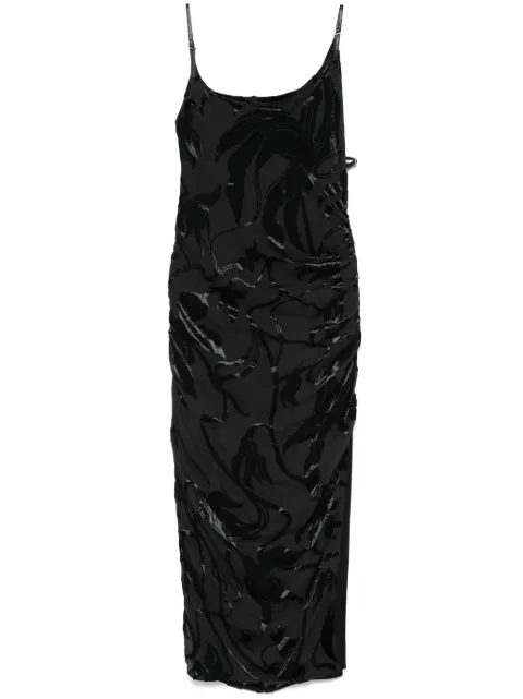 Mugler flocked midi dress Black 25P3RO1698382