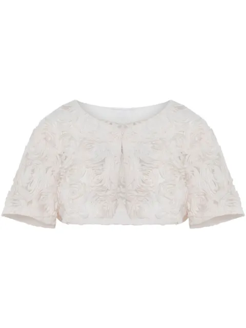 Unreal Fur rose-appliqué jacket White URF6000335