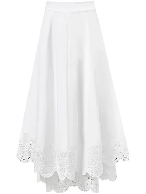 Alejandra Alonso Rojas broderie midi skirt White S801DBCT