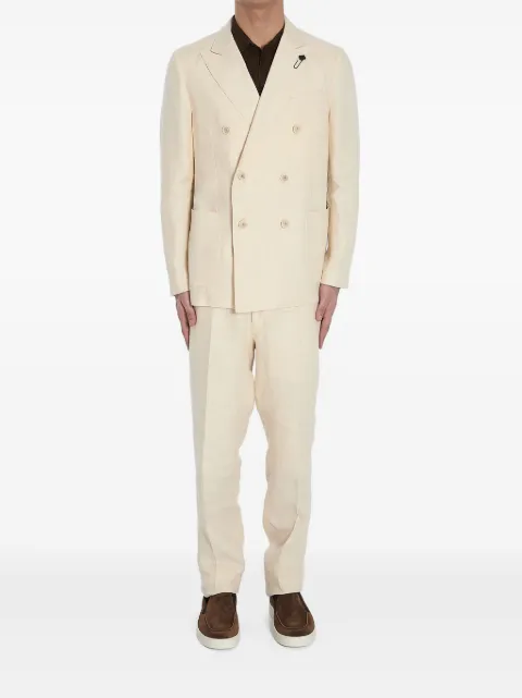 Lardini double-breasted blazer Neutrals ES425AEEIF64510