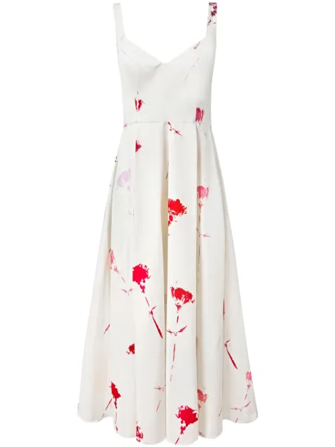 Alejandra Alonso Rojas floral-print midi dress White D713UPCT