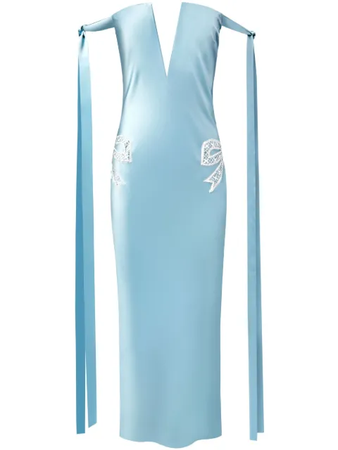 Alejandra Alonso Rojas tied-sleeve strapless dress Blue D736EBHC
