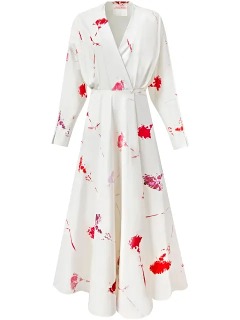 Alejandra Alonso Rojas cotton wrap dress White D316UPCT
