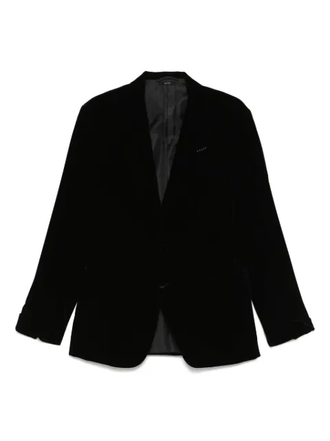 TOM FORD Shelton single-breasted velvet blazer Black JESPF1VUS01