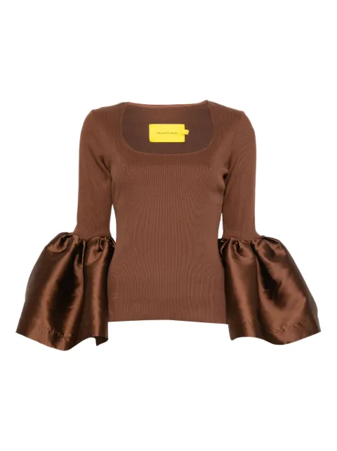 Marques'Almeida Mikado blouse Brown PF25TP0535JRRCHC