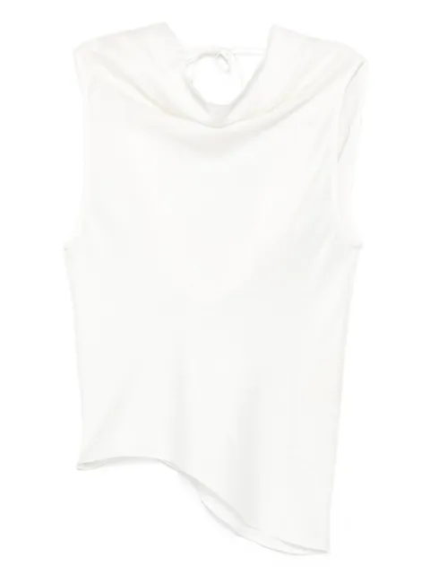 Marques'Almeida asymmetric cown-neck top White PF25TP0680LNCRM
