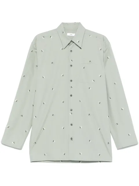 Rier argile flowers poplin shirt Green SHT26