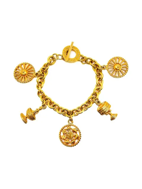 Jennifer Gibson Jewellery 1980s Guy Laroche charm bracelet Gold GUYLARLOGOBLT