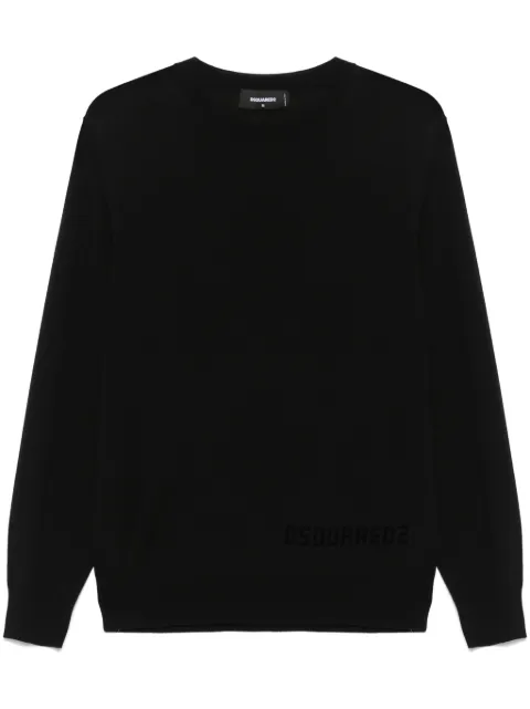DSQUARED2 flocked-logo sweater Black S74HA1529D13085
