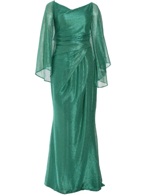 Talbot Runhof Voile mermaid dress Green OL050802OO15