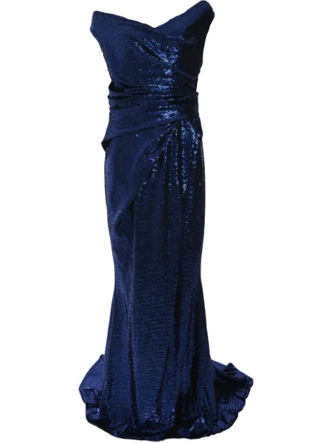 Talbot Runhof Mezzaluna sequin-embellished gown Blue OL078901OK10