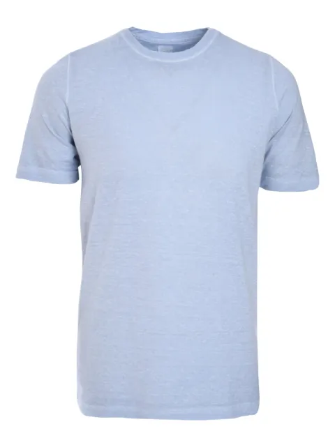 120% Lino mélange-effect crew-neck T-shirt Blue 32ALIM7186000G308S01