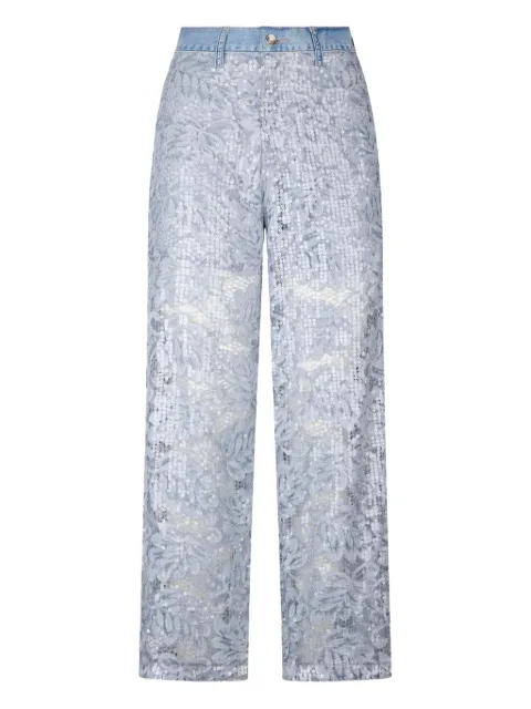 LIU JO floral-lace jeans Blue UA5223D4851