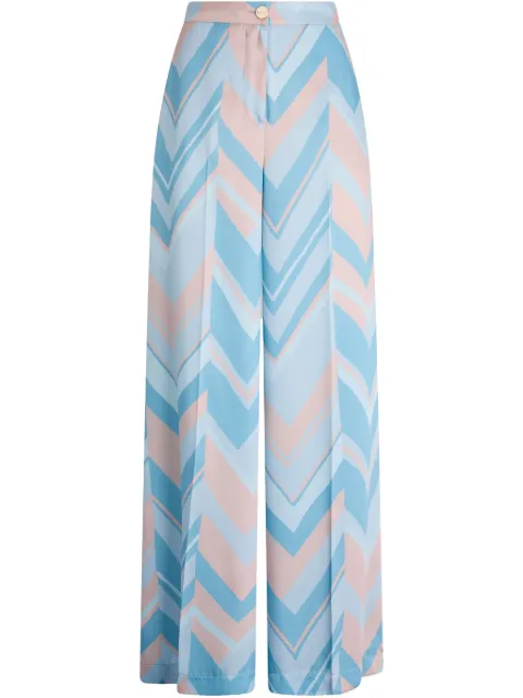 LIU JO chevron print palazzo trousers Blue CA5353TS531