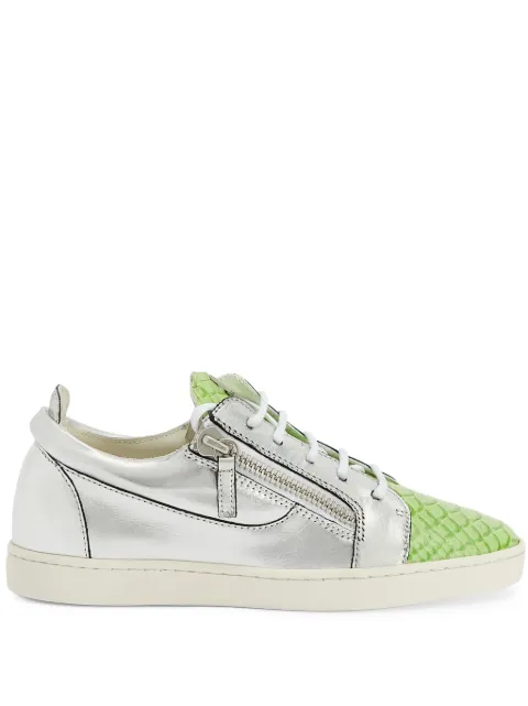 Giuseppe Zanotti Nicki metallic leather zip-detail sneakers Grey RW10067K12