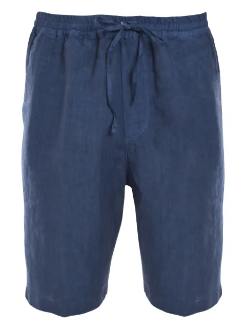 120% Lino drawstring linen shorts Blue 32ALIM29CM0000253S00