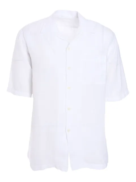 120% Lino short-sleeve linen shirt White 32ALIM19L30000115000