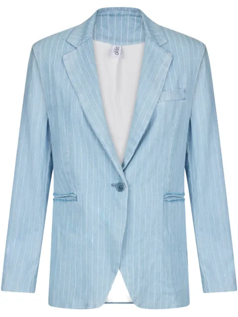 LIU JO pinstripe pattern denim blazer Blue UA5121D4989