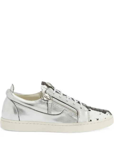 Giuseppe Zanotti Nicki metallic-effect leather zip-detail sneakers Grey RW10067K03