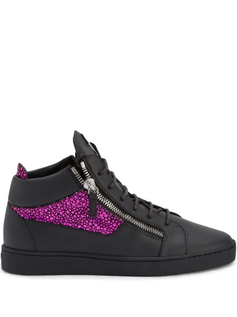 Giuseppe Zanotti Kriss leather mid-top sneakers Black RU10072K14