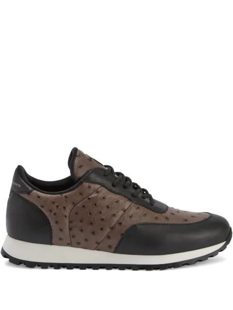 Giuseppe Zanotti Jimi ostrich-leather sneakers Brown IU10057K46