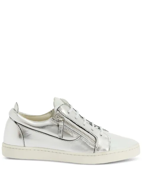 Giuseppe Zanotti Nicki metallic leather zip-detail sneakers Grey RW10067K07