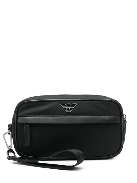 Emporio Armani logo-plaque clutch bag Black EM001811AF13454