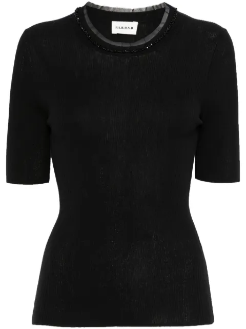 P.A.R.O.S.H. Cipria polo top Black D540843RCIPRIA25
