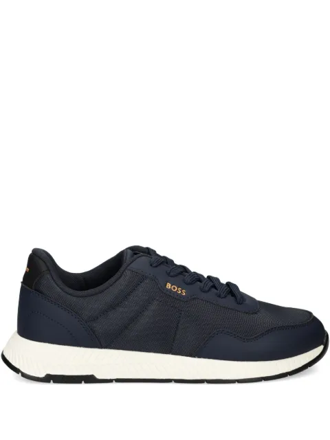 BOSS low-top trainers with textured uppers Blue 50536481
