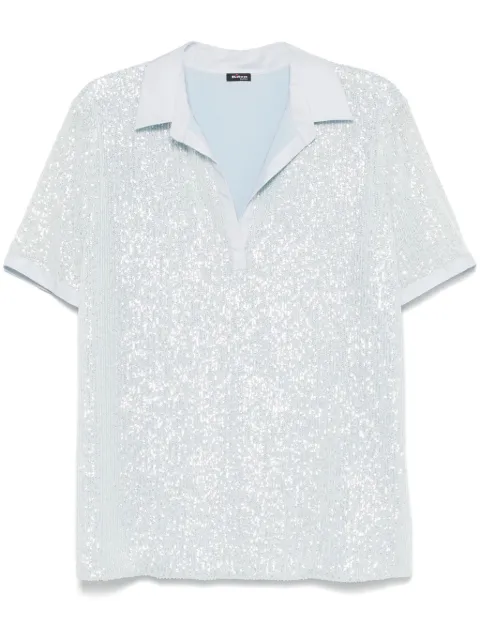 Kiton sequinned top Green D59444K0989E01008