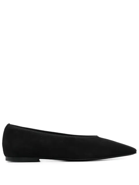 TOTEME Minimalist suede ballerina Black 252WAS0218LE0012001