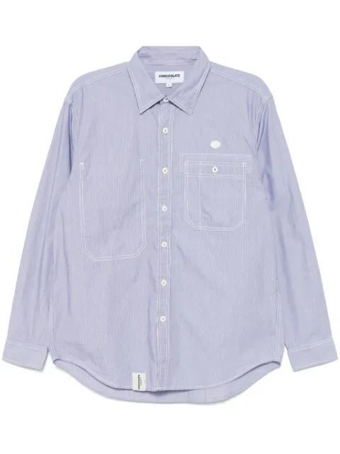 CHOCOOLATE striped shirt Black STC8412XS