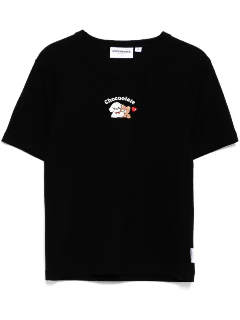 CHOCOOLATE logo-embroidered T-shirt Black TEL1916XS