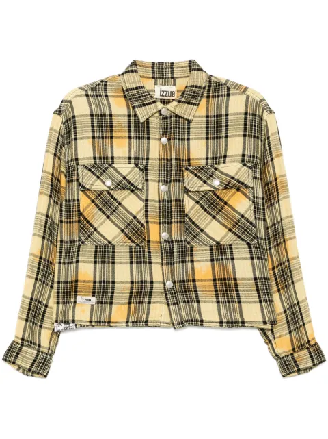 izzue checked shirt Brown J8120S5