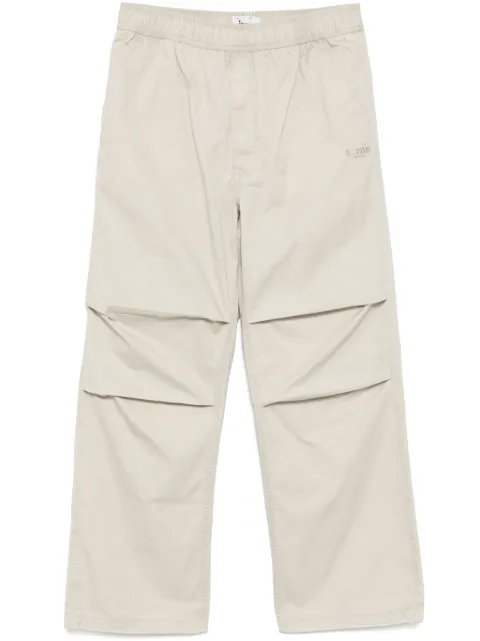 izzue logo-embroidered trousers Neutrals L6104S5