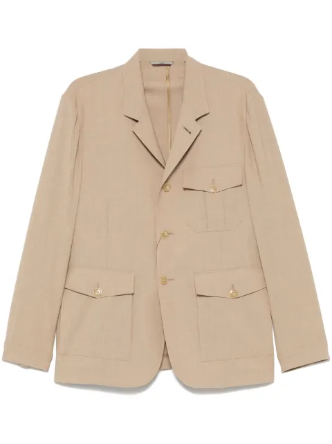 Canali single-breasted blazer Neutrals 31018AE05541