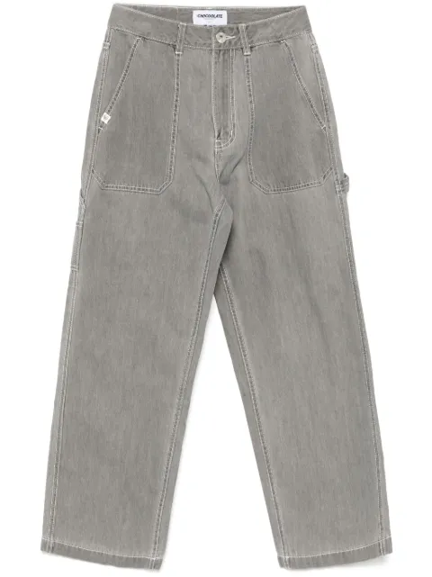 CHOCOOLATE wide-leg work jeans Grey PTL6725BS
