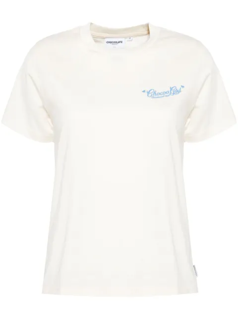 CHOCOOLATE logo-embrodiered T-shirt Neutrals TEL1918XS
