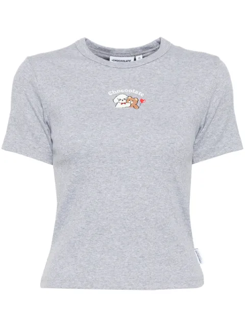 CHOCOOLATE logo-embroidered T-shirt Grey TEL1916XS