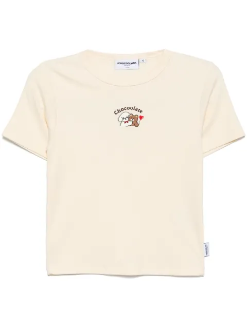 CHOCOOLATE logo-embroidered T-shirt White TEL1916XS