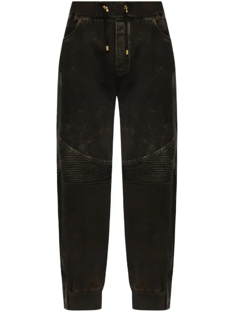 Balmain cotton straight-leg trousers Black EH1MD045DF64