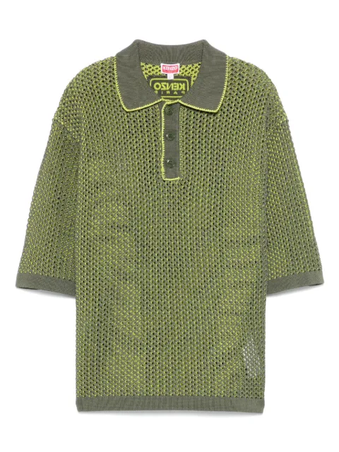 Kenzo open-knit polo shirt Green FF55PU7113CG