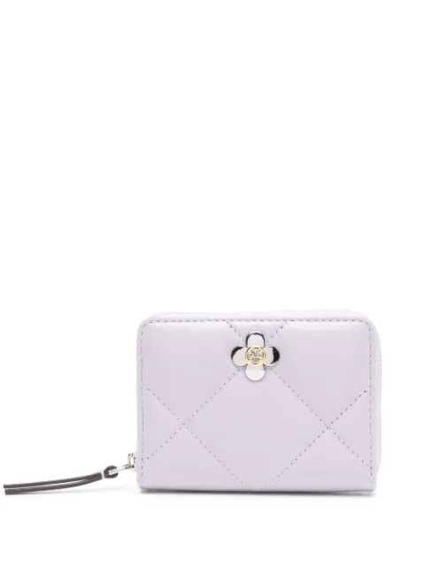 Tory Burch Kira clover diamond quilt zip-around wallet Purple 165632