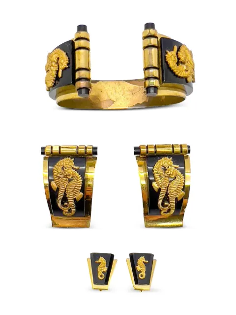 Jennifer Gibson Jewellery 1930s pre-owned Jean Painlevé Seahorse Suite set Gold JEANPAINSEAHORSSET
